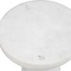 Lirra White Marble Drink Table, Furniture by Uttermost, 8" width x 22" height x 8" depth thumbnail 4