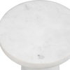 Lirra White Marble Drink Table, Side & End Table by Uttermost, 8" width x 22" height x 8" depth thumbnail 4