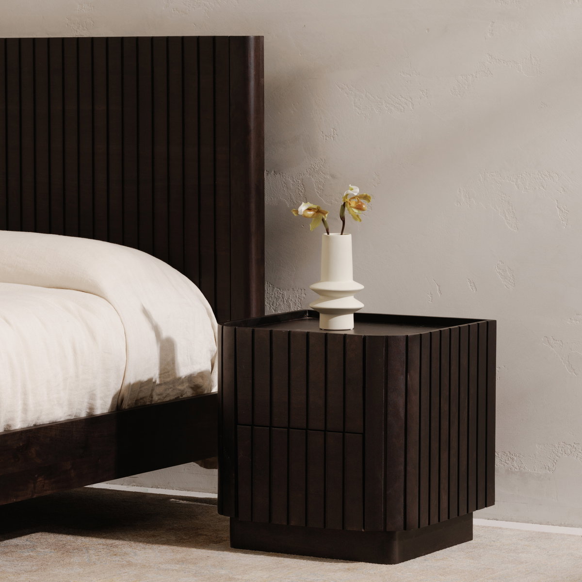 Povera Nightstand Black, by Moe's Home, 20" width x 20" height x 18" depth View 9