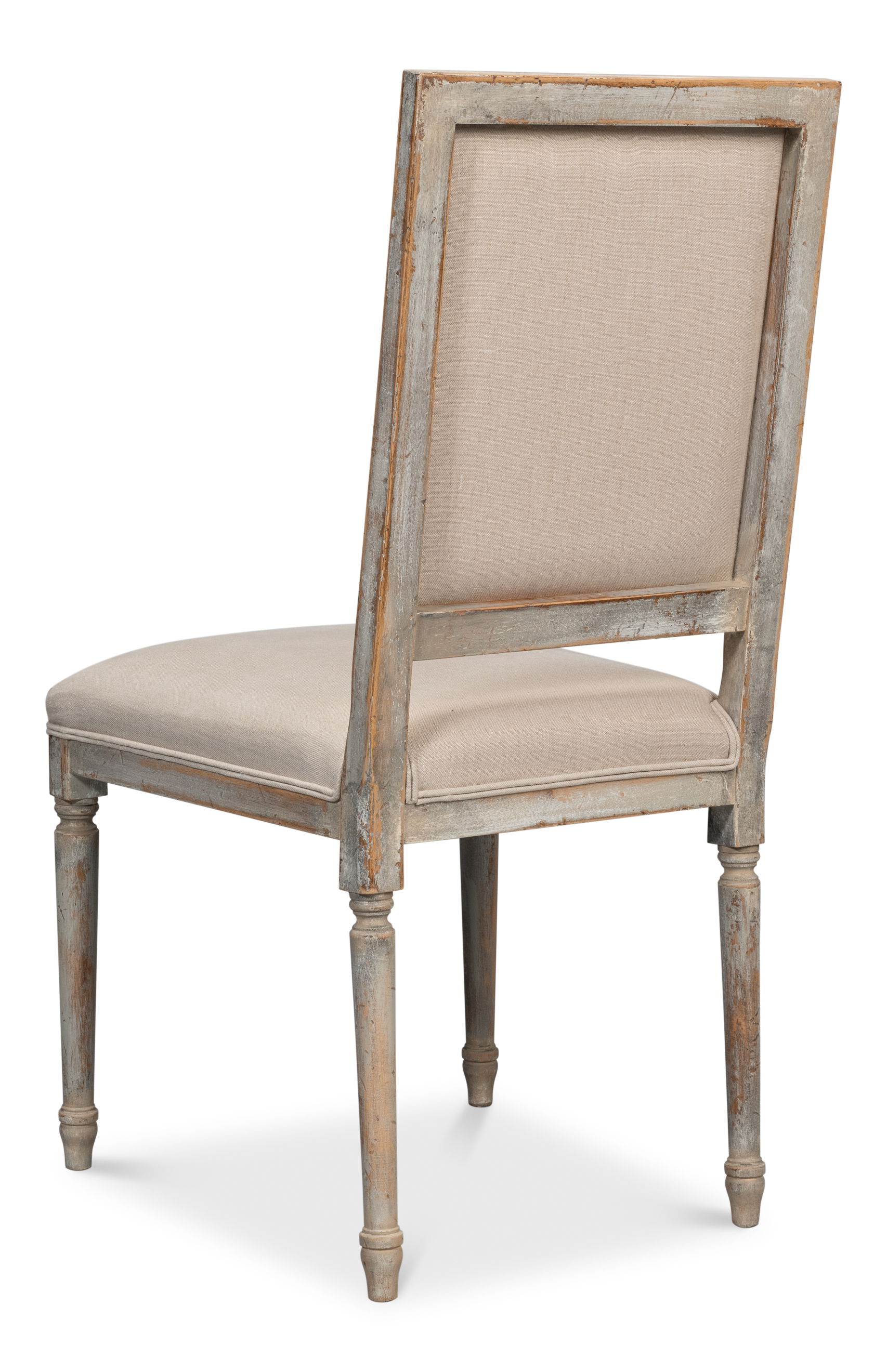 Square Back Side Chair,Grey Oak,Flax, Dining Chair by Sarreid, 20" length x 20" width x 40" height View 12