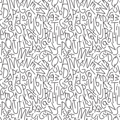 Alphabet Jumble Black Peel & Stick Wallpaper