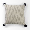 Krystal 20 x 20 Cream/Blue Pom Pom Decorative Pillow Cover, by Mercana, 18" length x 18" width x 0.2" height thumbnail 5