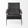 Grosjean Black Leather Wrap Metal Frame Accent Chair thumbnail 6