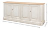 Antique Whitewash Sideboard, 4 Door, Cabinets & Sideboard by Sarreid, 83" length x 20" width x 36" height thumbnail 15