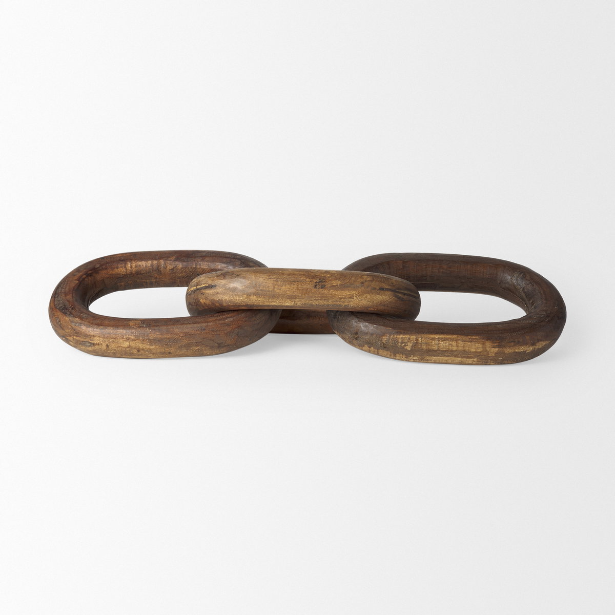 Tayla Large Medium Brown Wood Chain Link, Decorative Object by Mercana, 9.5" length x 2" width x 21" height View 4