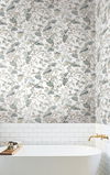 Moon Flower White & Blue Wallpaper thumbnail 1