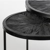 Chakra 19.7' Set of Two Round Dark Wood Top Black Frame Accent Tables, Side & End Table by Mercana, 19.69" length x 19.69" width x 19.69" height thumbnail 9