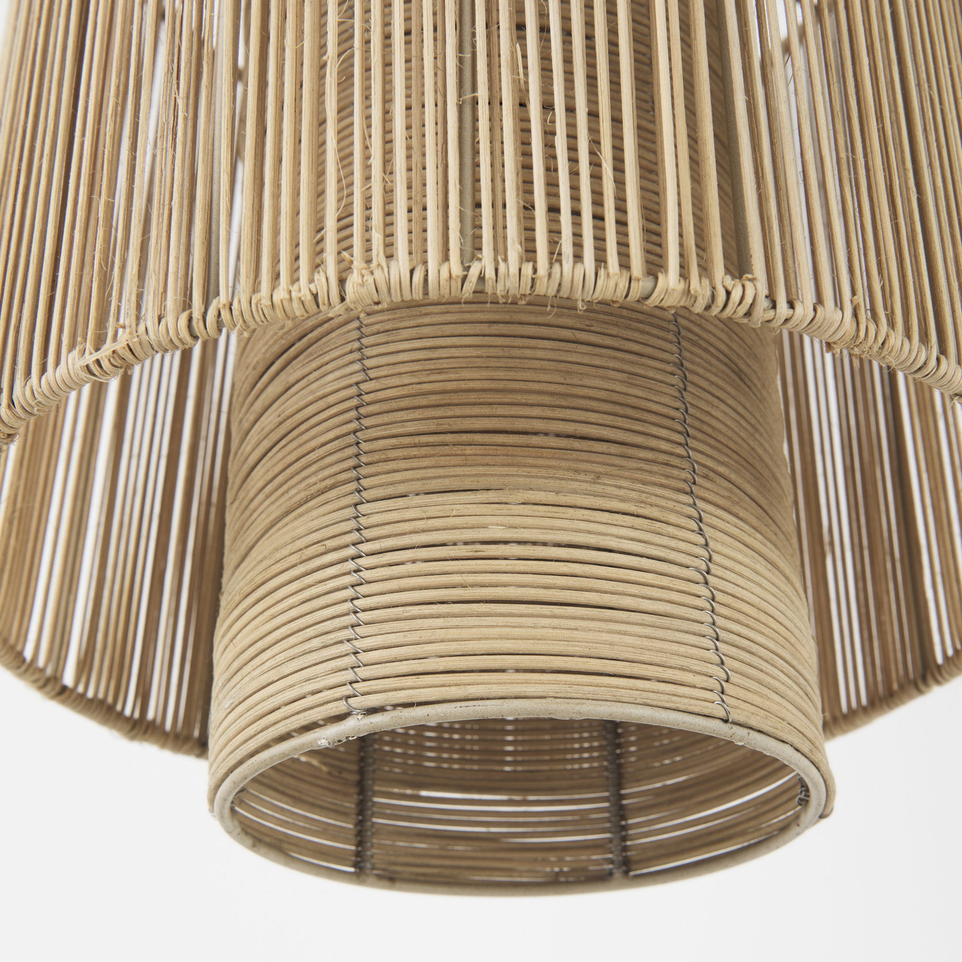 Aviario 14.2 L x 14.2 W x 14.2 H Natural Cane Cylindrical Pendant Light, by Mercana, 12.25" length x 12.25" width x 14.75" height View 9