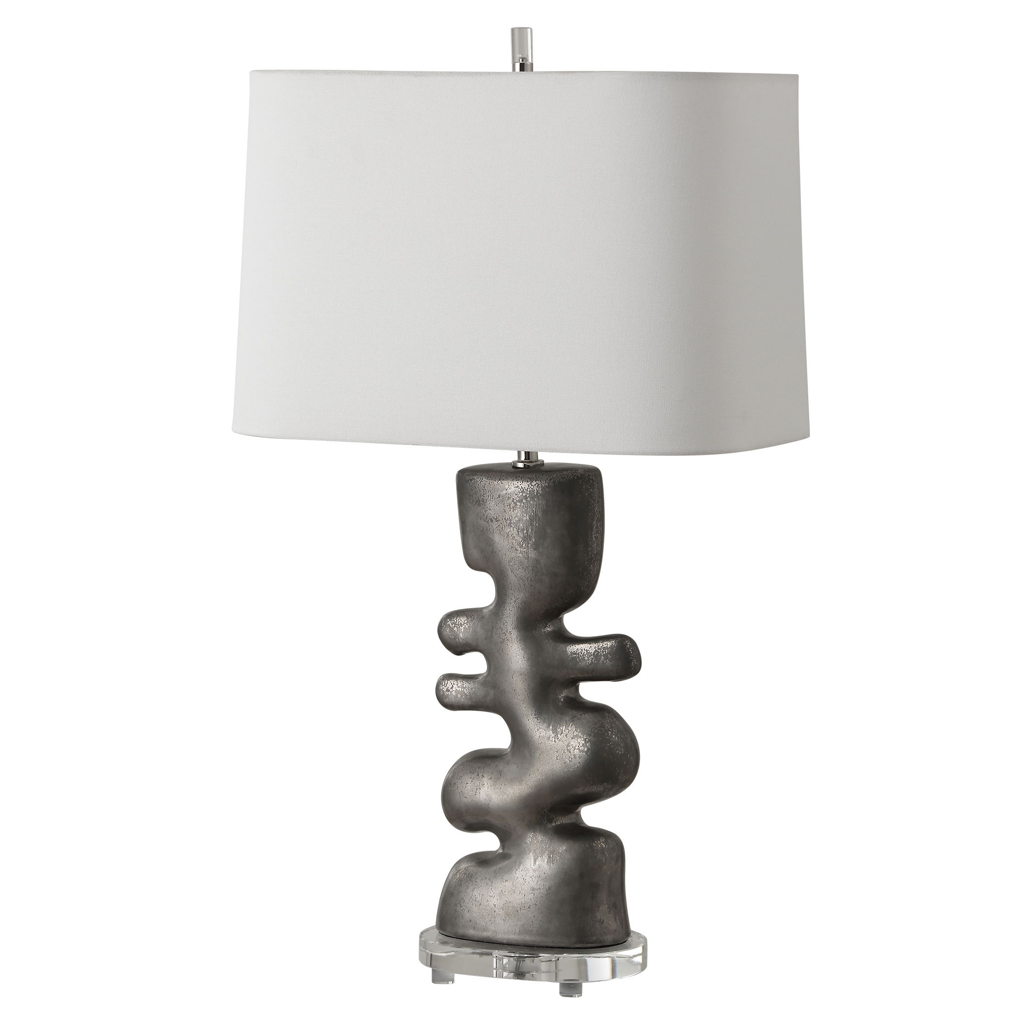 Free Flowing Nickel Table Lamp large image 