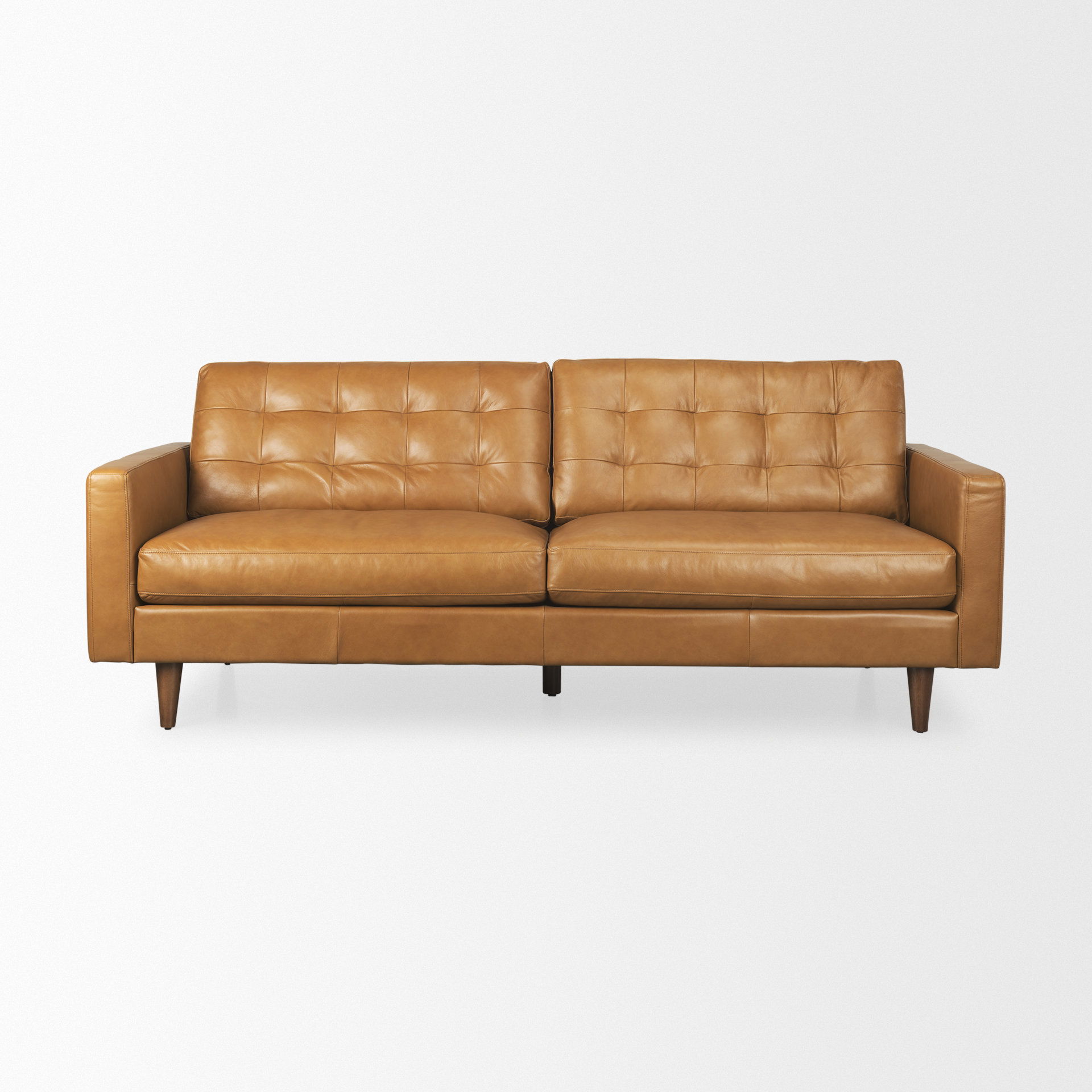 Olaf  Tan Leather Sofa, Sofas & Sectional by Mercana, 88.19" length x 37.8" width x 35.04" height View 7