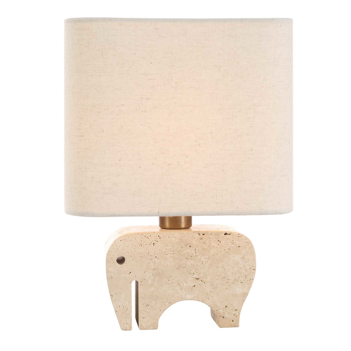 Tusk Travertine Accent Lamp, Table Lamp by Uttermost, 8" width x 11" height x 6" depth View 6