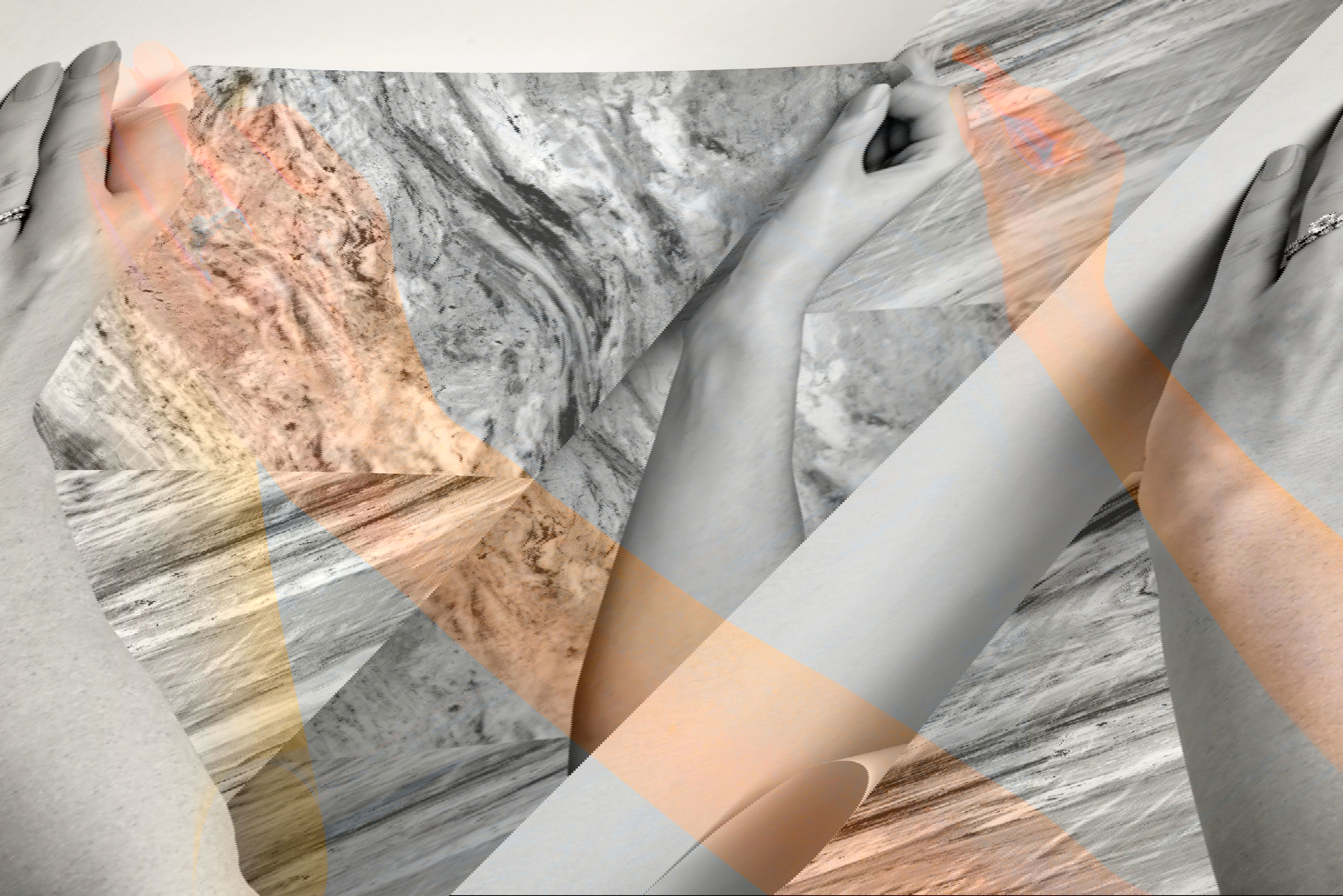 Carrara Horizontal Grey Peel & Stick Wallpaper, by York Wall, 20' length x 2'3" width x 0.02" depth View 6