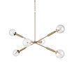 Britton Gold Metal with Clear Glass Globes 6-Light Chandelier thumbnail 0