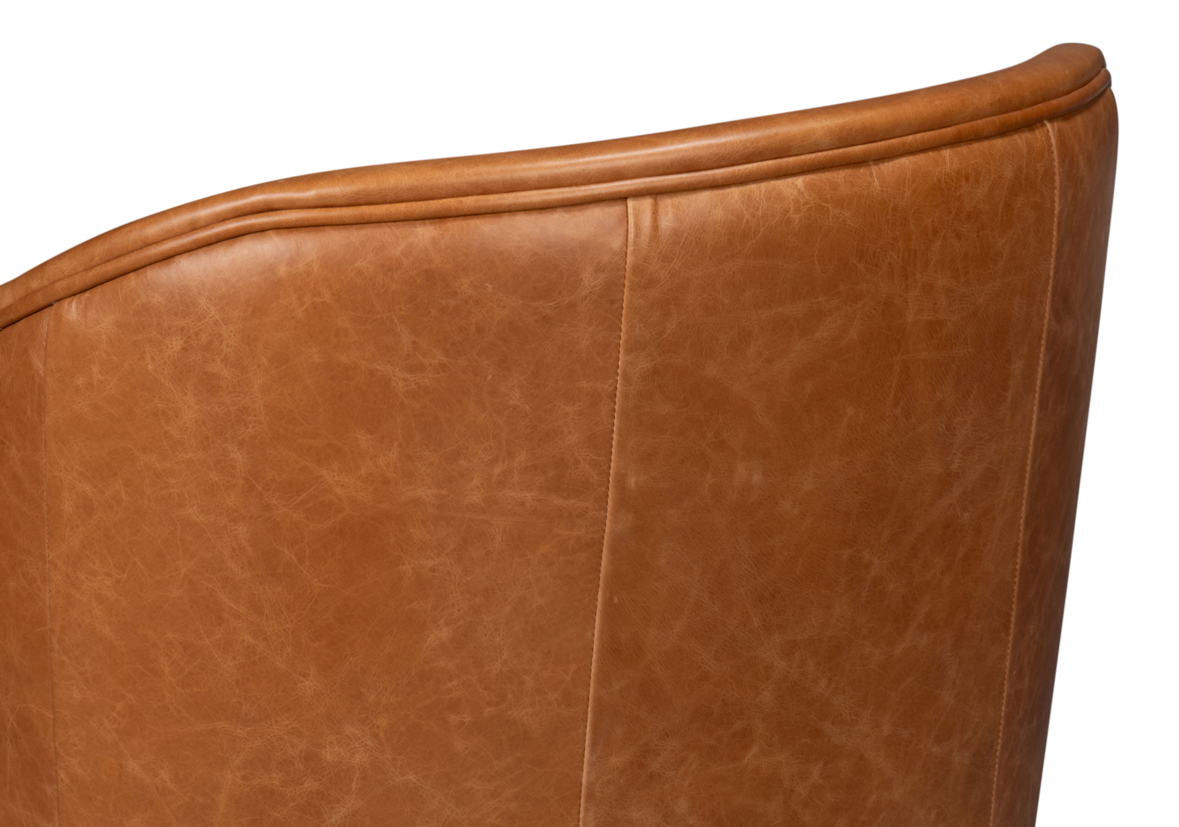 Braxton Leather Swivel Chair, Brown large image 