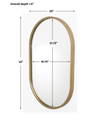 Varina Minimalist Gold Oval Mirror, by Uttermost, 20" width x 32" height x 1.5" depth thumbnail 3