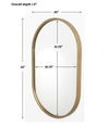 Varina Minimalist Gold Oval Mirror, by Uttermost, 20" width x 32" height x 1.5" depth thumbnail 3