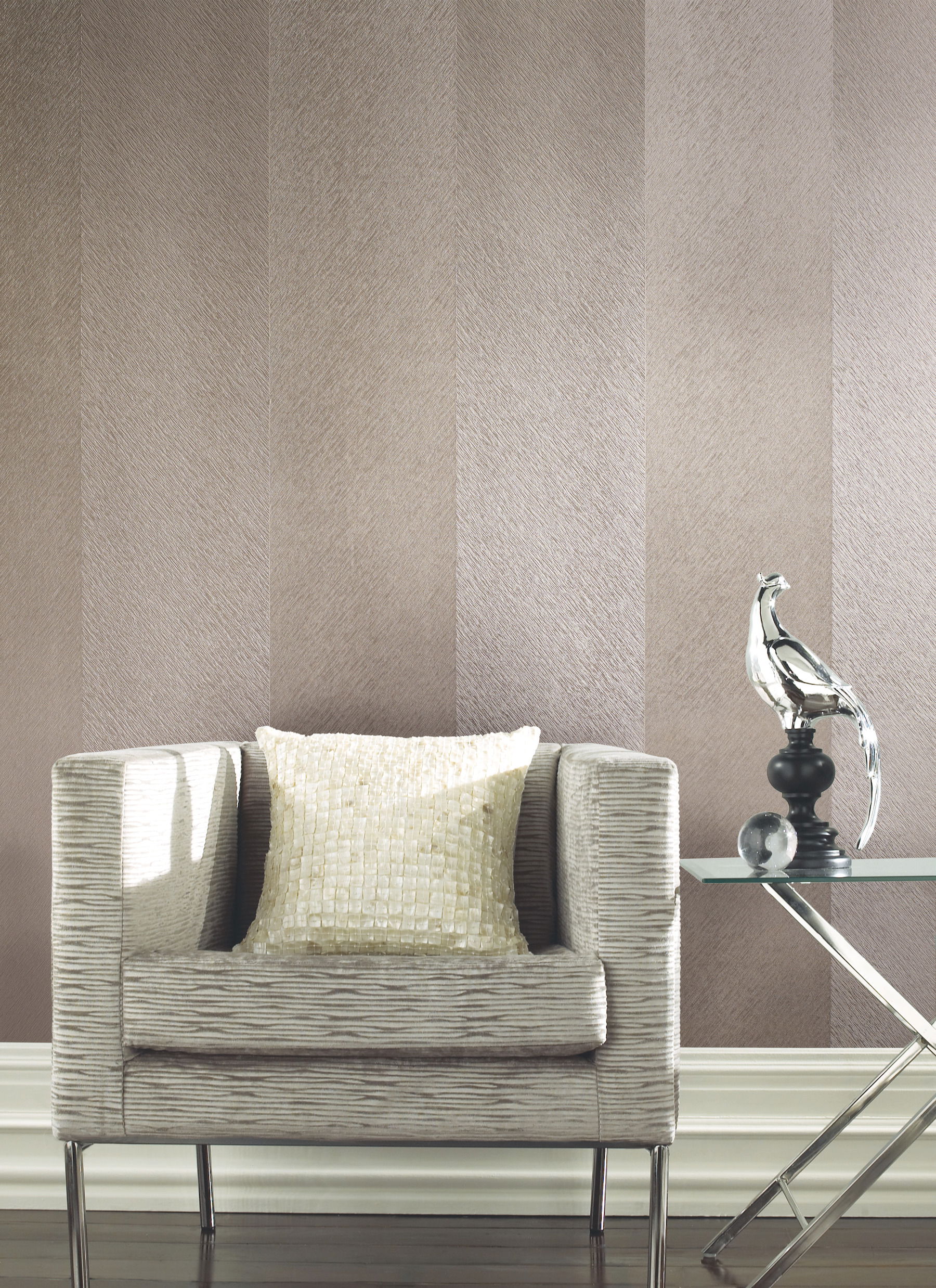 Etched Chevron Cream Wallpaper large image 