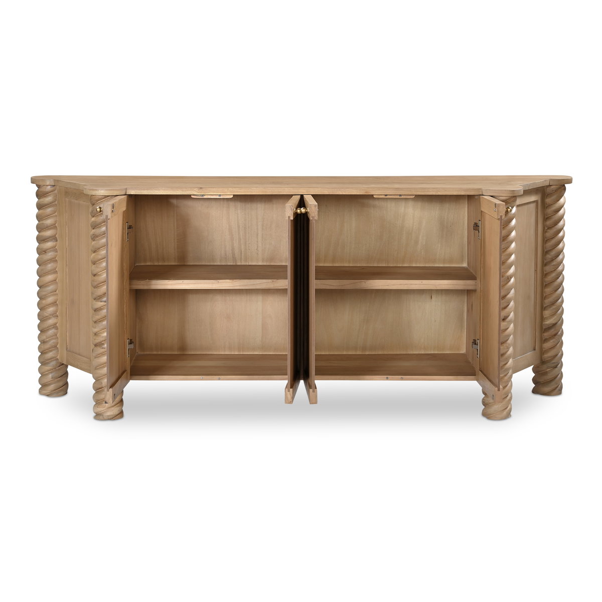 Treccia Sideboard Oak, Cabinets & Sideboard by Moe's Home, 76.25" width x 31" height x 18" depth View 4