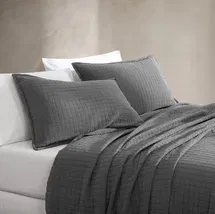 Online Designer Bedroom Calvin Klein Essential Garment Washed Solid Cotton Sham Set (Set of 2)