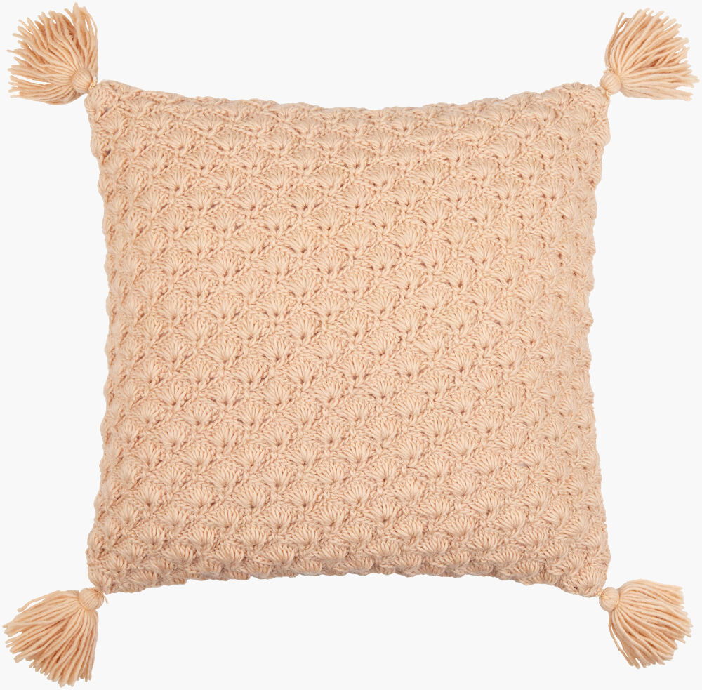 Makrome Accent Pillow, Decorative Pillow by Surya, 18" length x 18" width