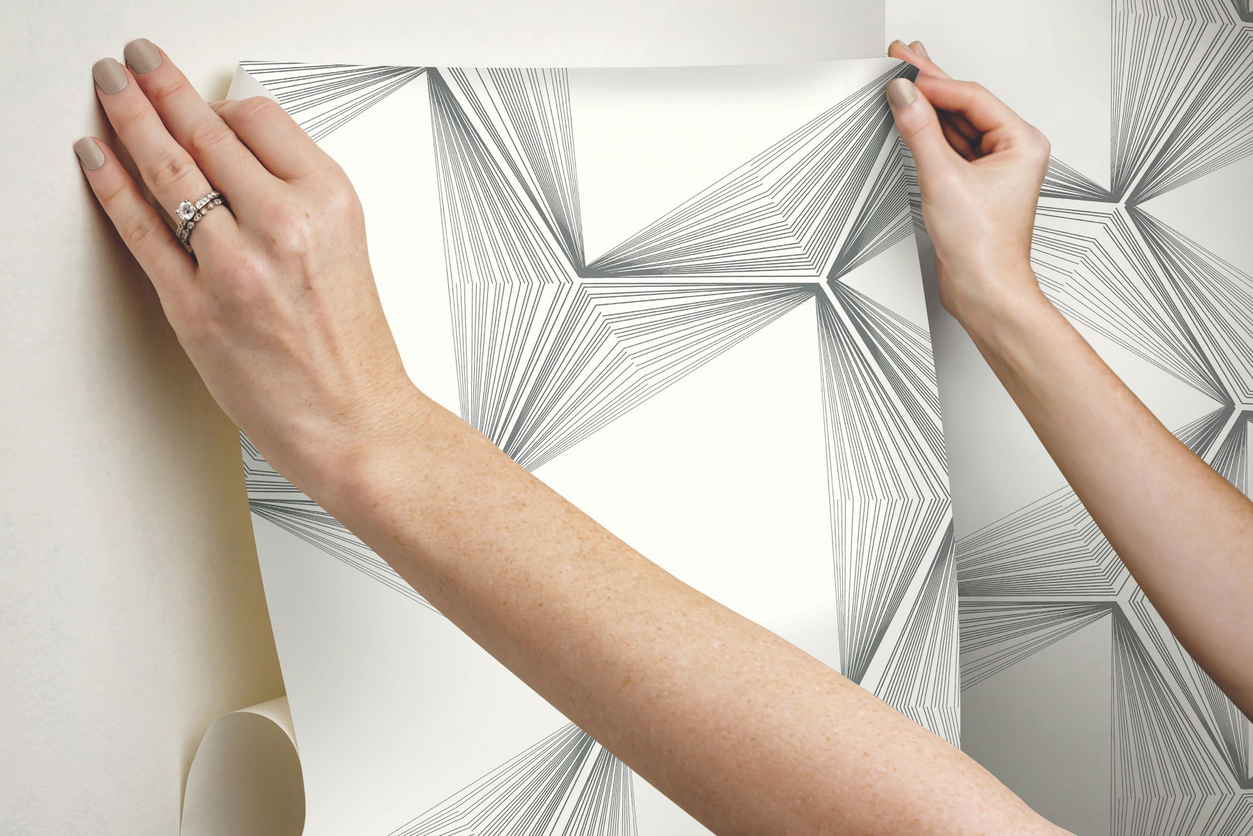 Honeycomb Charcoal Peel & Stick Wallpaper large image 