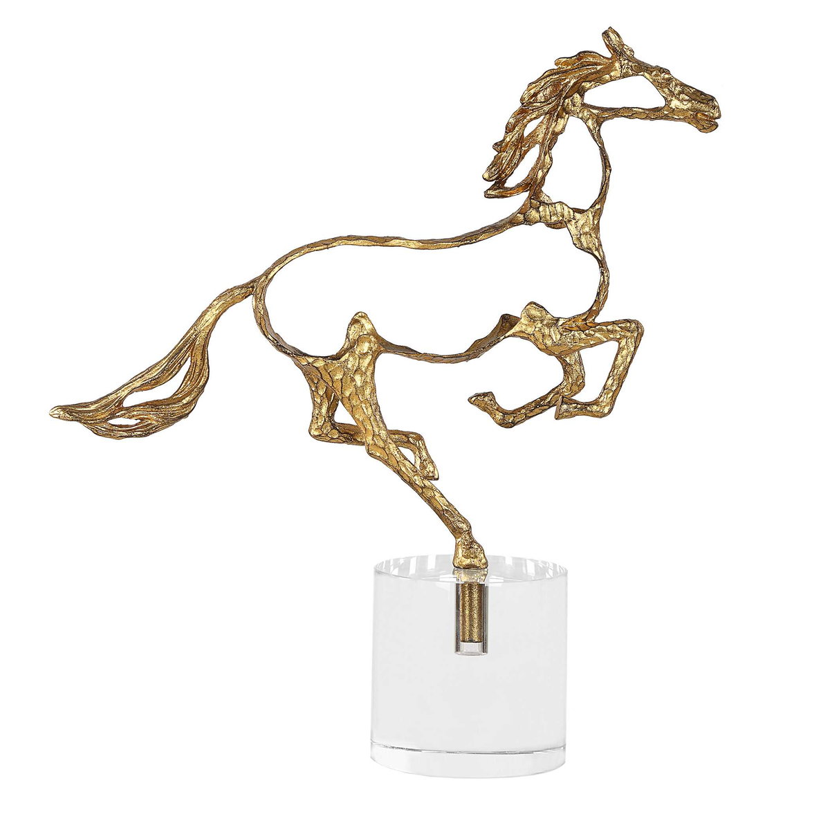 Gallop Gold Sculpture, Decorative by Uttermost, 14" width x 14.75" height x 4" depth View 6