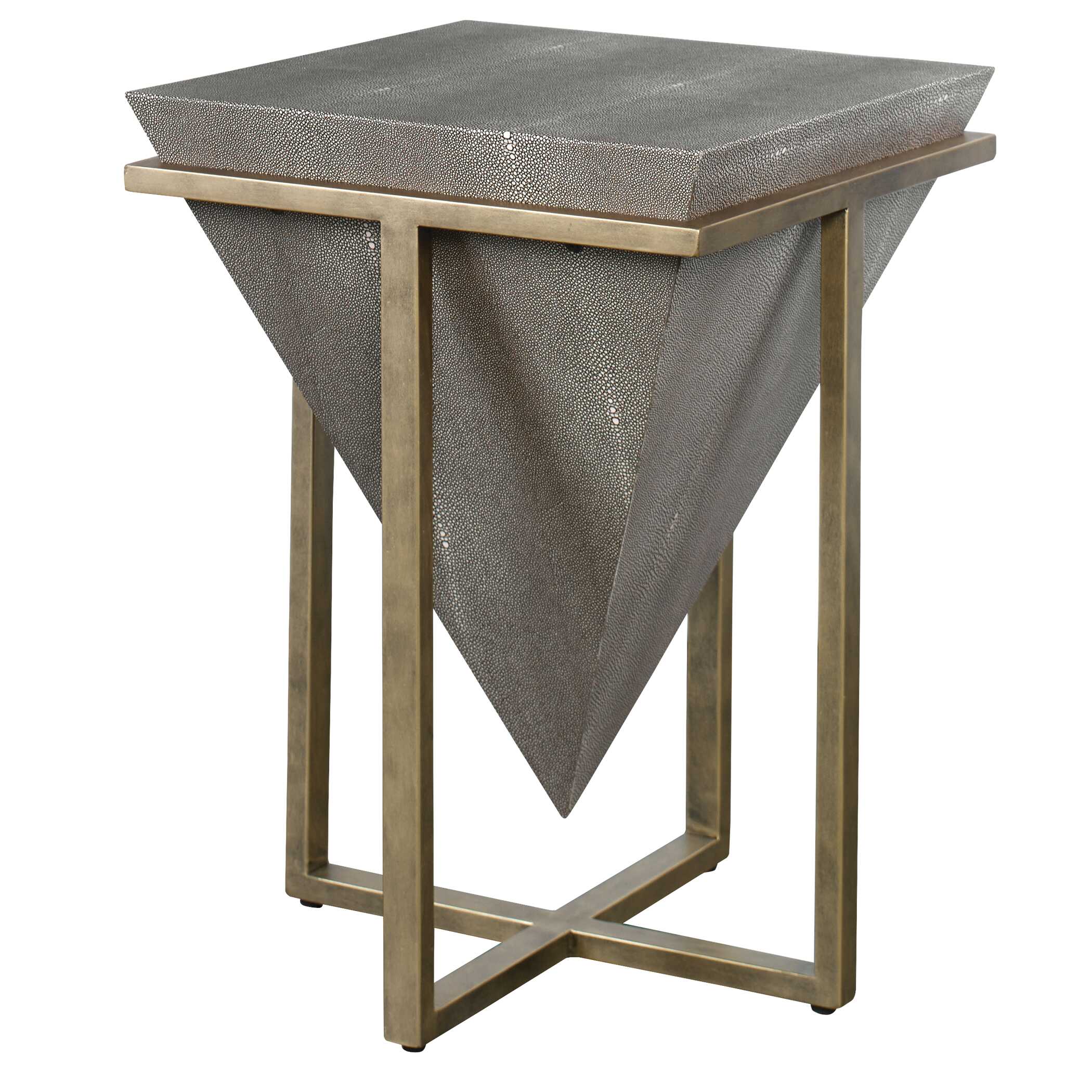Bertrand Shagreen Accent Table, Furniture by Uttermost, 18.25" width x 25.25" height x 18.25" depth View 4