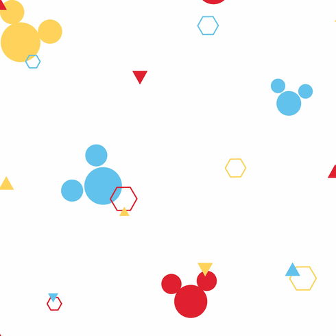 Disney Minnie Mouse Dots Blue & Yellow Wallpaper