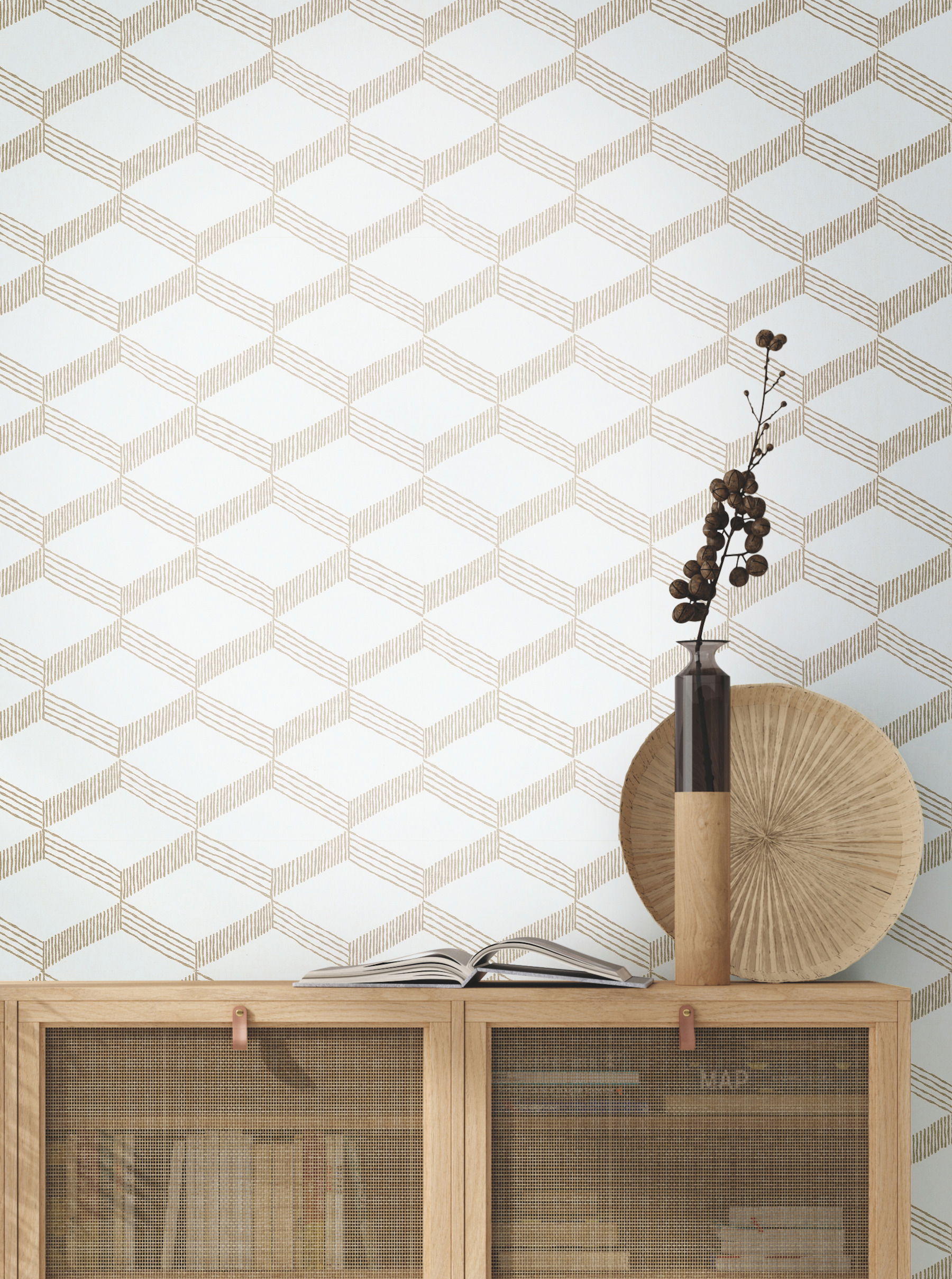Palisades Paperweave Taupe Wallpaper large image 