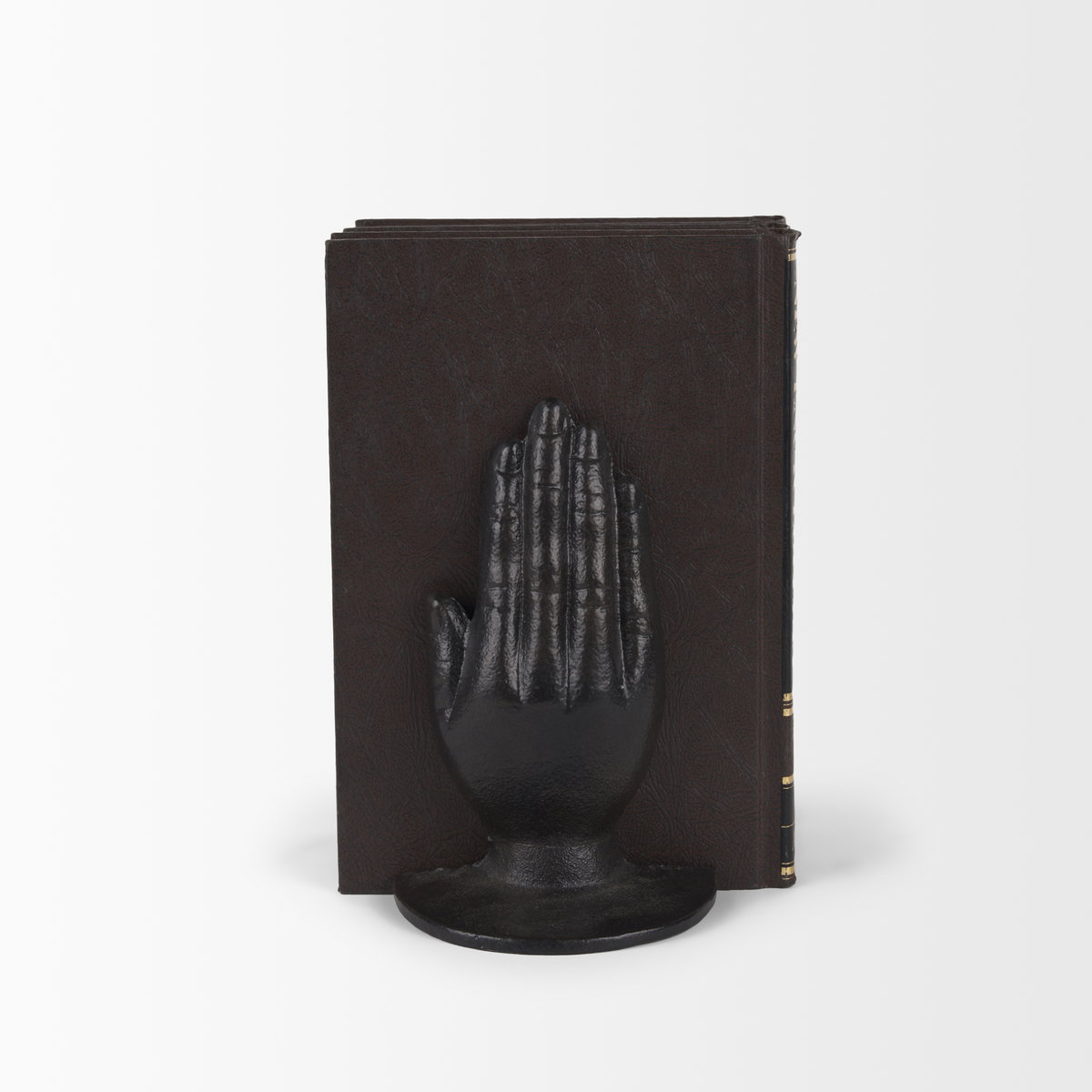 Praying Hands Bronze Cast Iron Book Ends, Bookend by Mercana, 5.91" length x 4.65" width x 7.17" height View 5