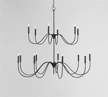 Online Designer Hallway/Entry Woodhouse Iron Chandelier, Antique Black, Medium 45"