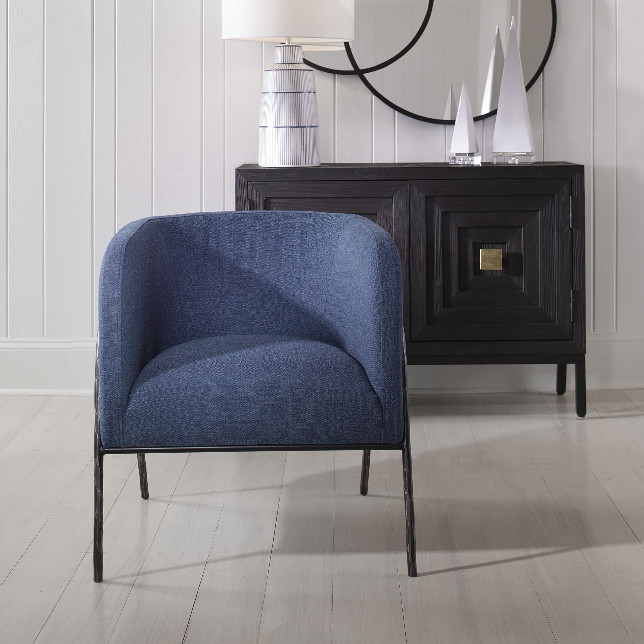 Jacobsen Denim Barrel Chair large image 