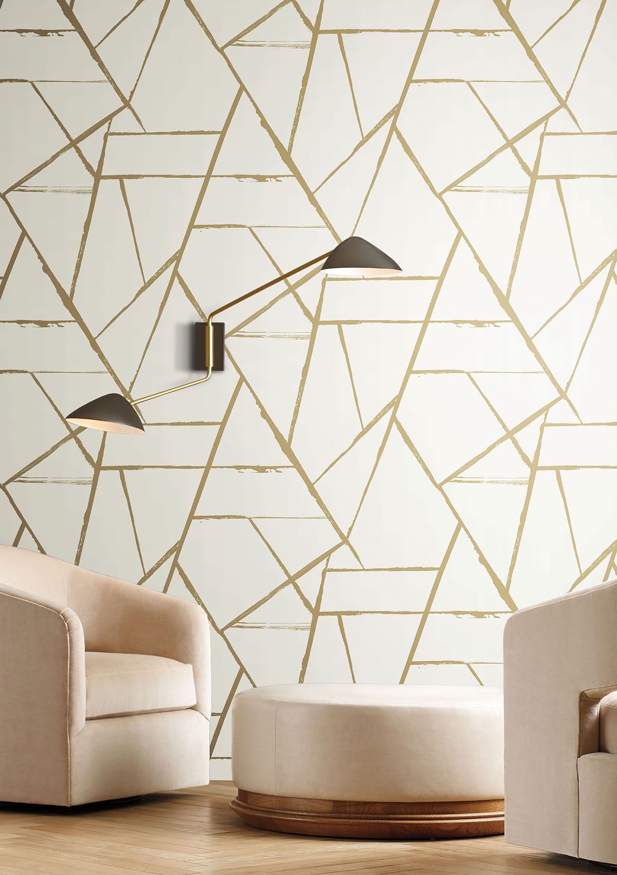 Intersect Gold Metallic Wallpaper large image 