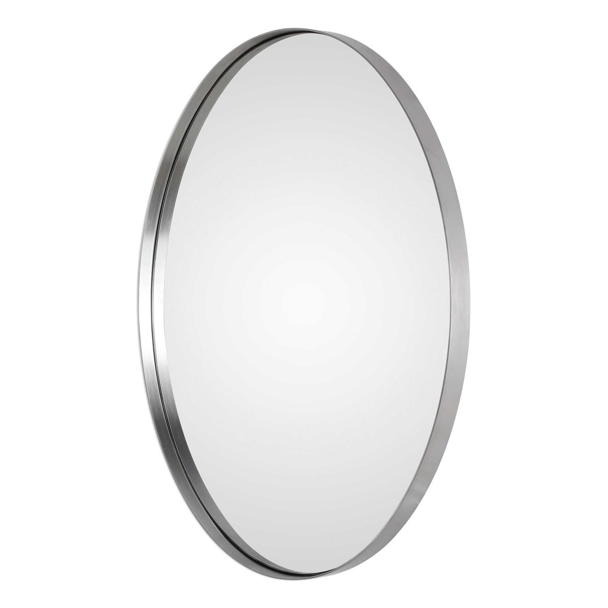 Pursley Brushed Nickel Oval Mirror, by Uttermost, 20" width x 30" height x 2.25" depth View 4