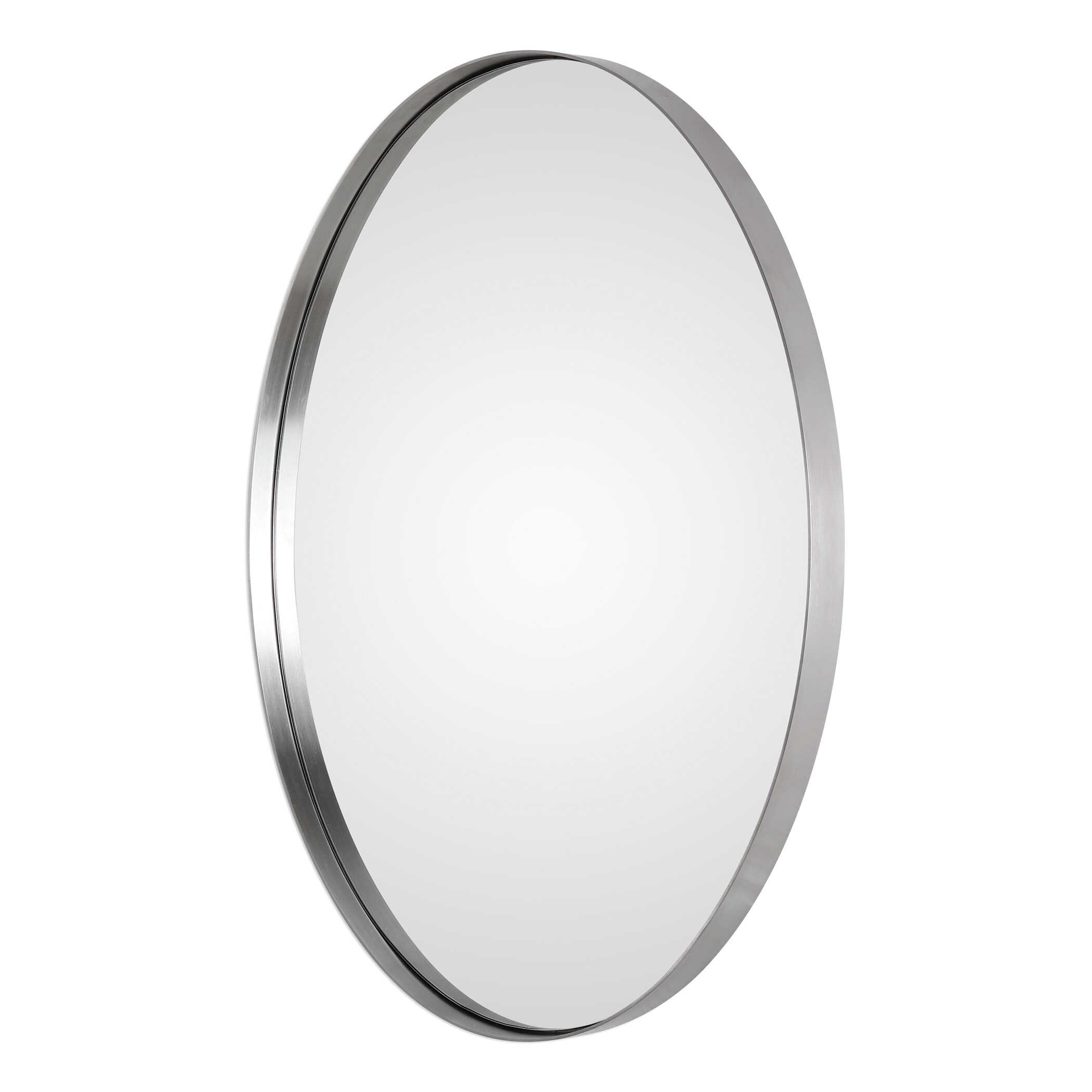 Pursley Brushed Nickel Oval Mirror large image 