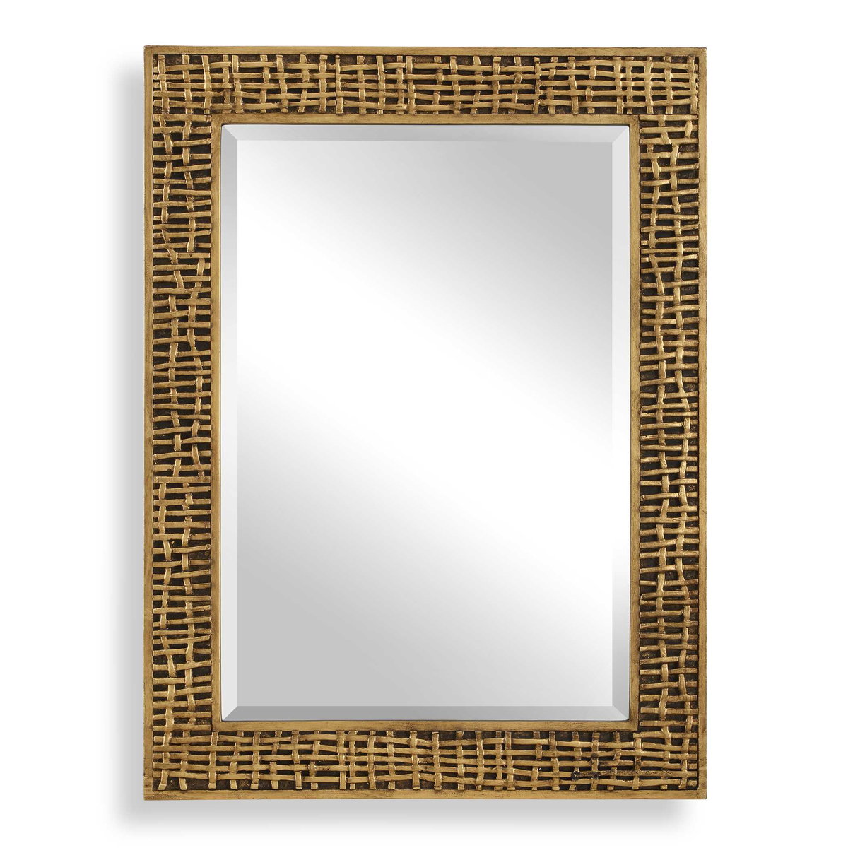 Woven In Time Gold Mirror, by Uttermost, 2'5.5" width x 3'3.75" height x 0.75" depth View 1