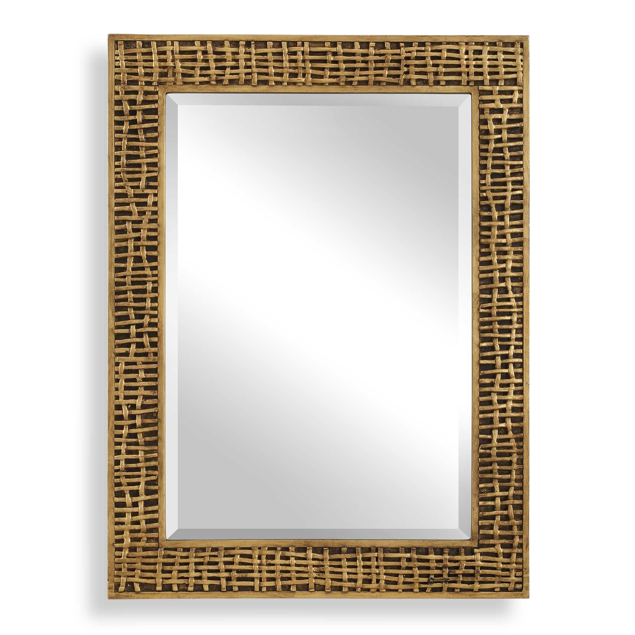 Woven In Time Gold Mirror, by Uttermost, 29.5" width x 39.75" height x 0.75" depth View 1