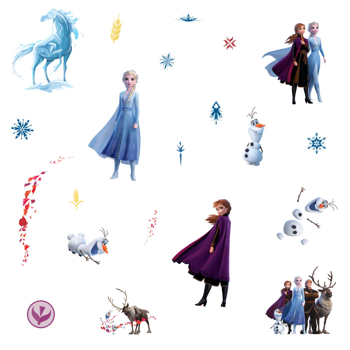 Frozen II Wall Decals, by York Wall, 1'4.8" length x 9" width x 1.86" depth