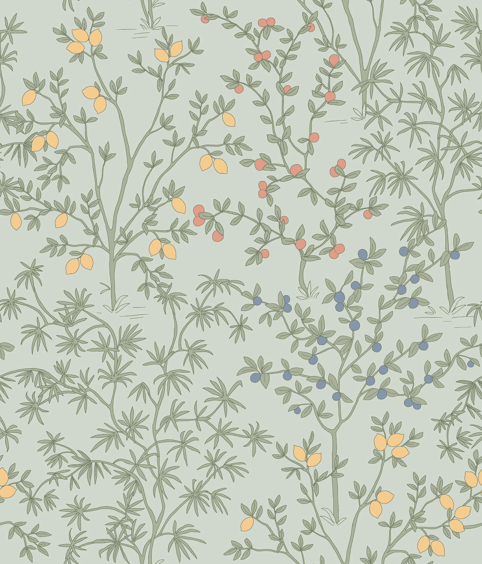 Lemon Grove Vintage Duck Egg Peel & Stick Wallpaper large image 