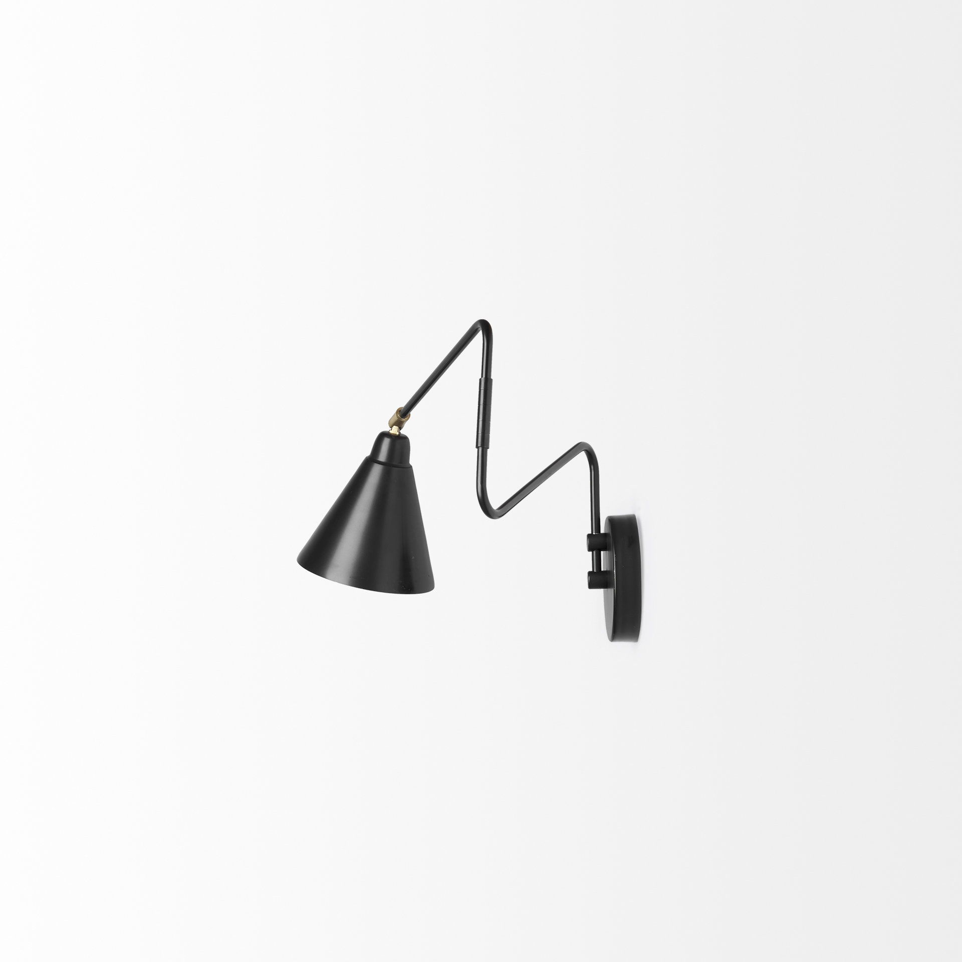 Cobalt 6L x 32W Black Metal Cone Shaped Swivel Wall Sconce large image 