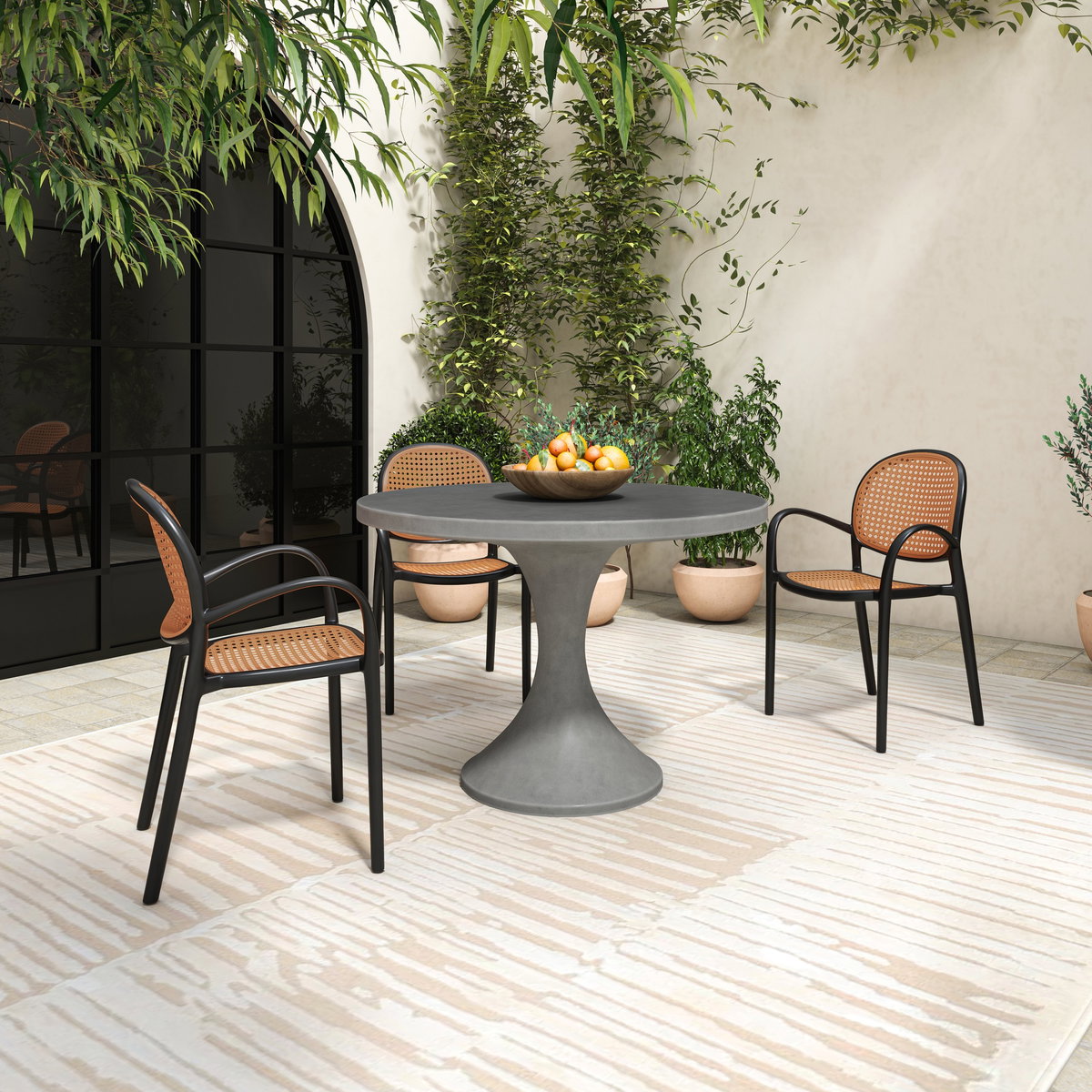 Soren Outdoor Dining Chair Black-set Of Two, Outdoor Chair by Moe's Home, 1'10" width x 2'9.5" height x 1'10.8" depth View 7
