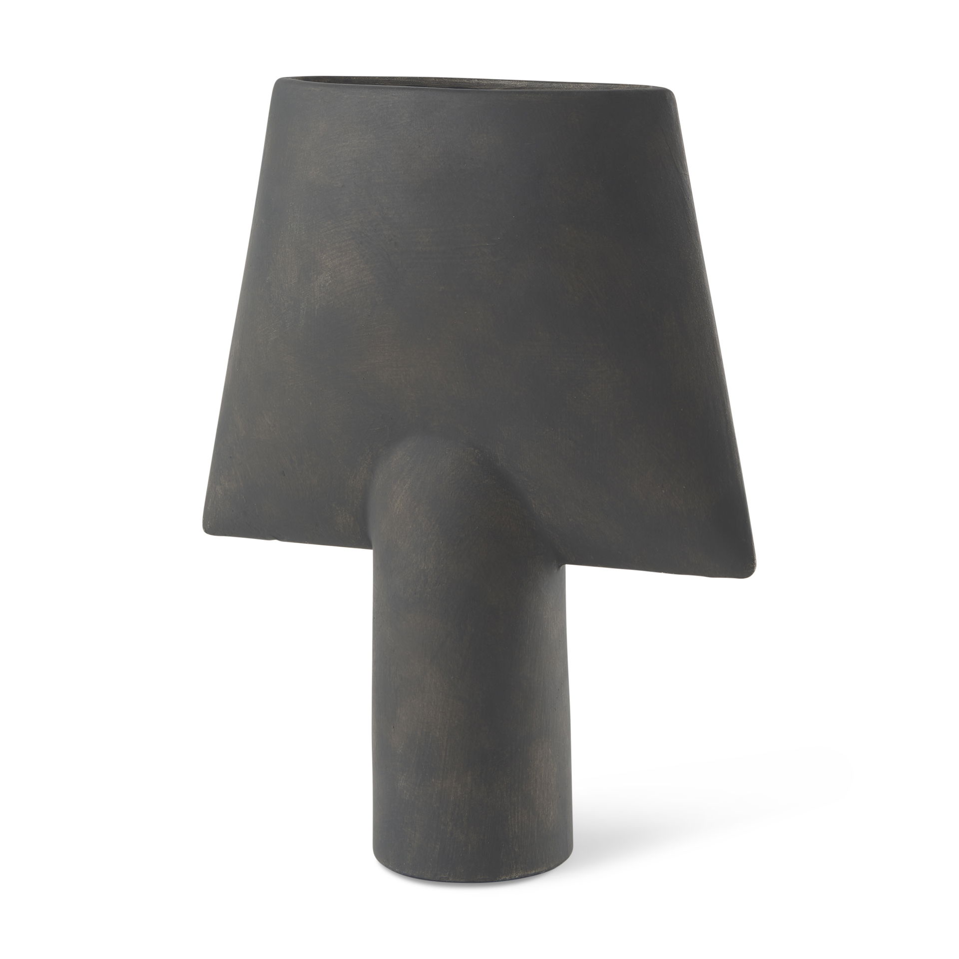 Rylee 13.0H Dark Brown Ceramic Vase large image 