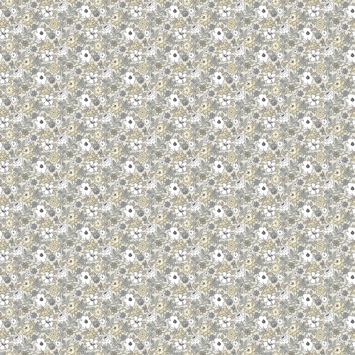 Floral Ditzy Vine Grey Peel & Stick Wallpaper, by York Wall, 18'10.8" length x 1'6" width x 0.02" depth