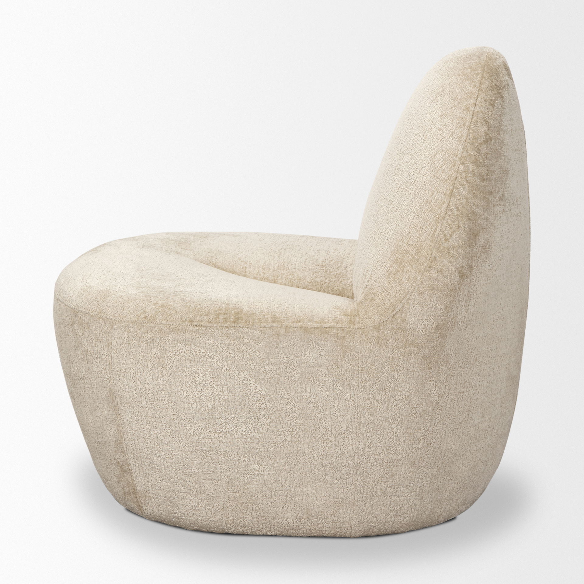Beverly Beige Chenille Accent Chair, by Mercana, 26.38" length x 32.68" width x 31.5" height View 4