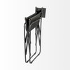 Direttore Curved Back Dining Side Chair | Black Leather with Black Iron, Dining Chair by Mercana, 19.25" length x 20" width x 31" height thumbnail 11