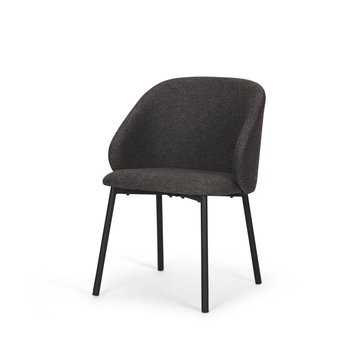 Shannon Contoured Back Dining Side Chair | Gray Fabric with Metal, Dining Chair by Mercana, 22.5" length x 22.75" width x 31.5" height View 1