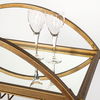 Carola Gold Frame Two-Tier Glass Shelves with Stemware Holder Bar Cart thumbnail 8