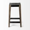 Nell 26' Seat Height Black Metal Seat & Foot Rest With Brown Wood Legs Stool thumbnail 5