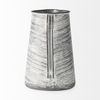 Serena II 11.2H Large Gray/White Textured Metal Jug, Decorative Jar by Mercana, 10" length x 7.1" width x 10.6" height thumbnail 4