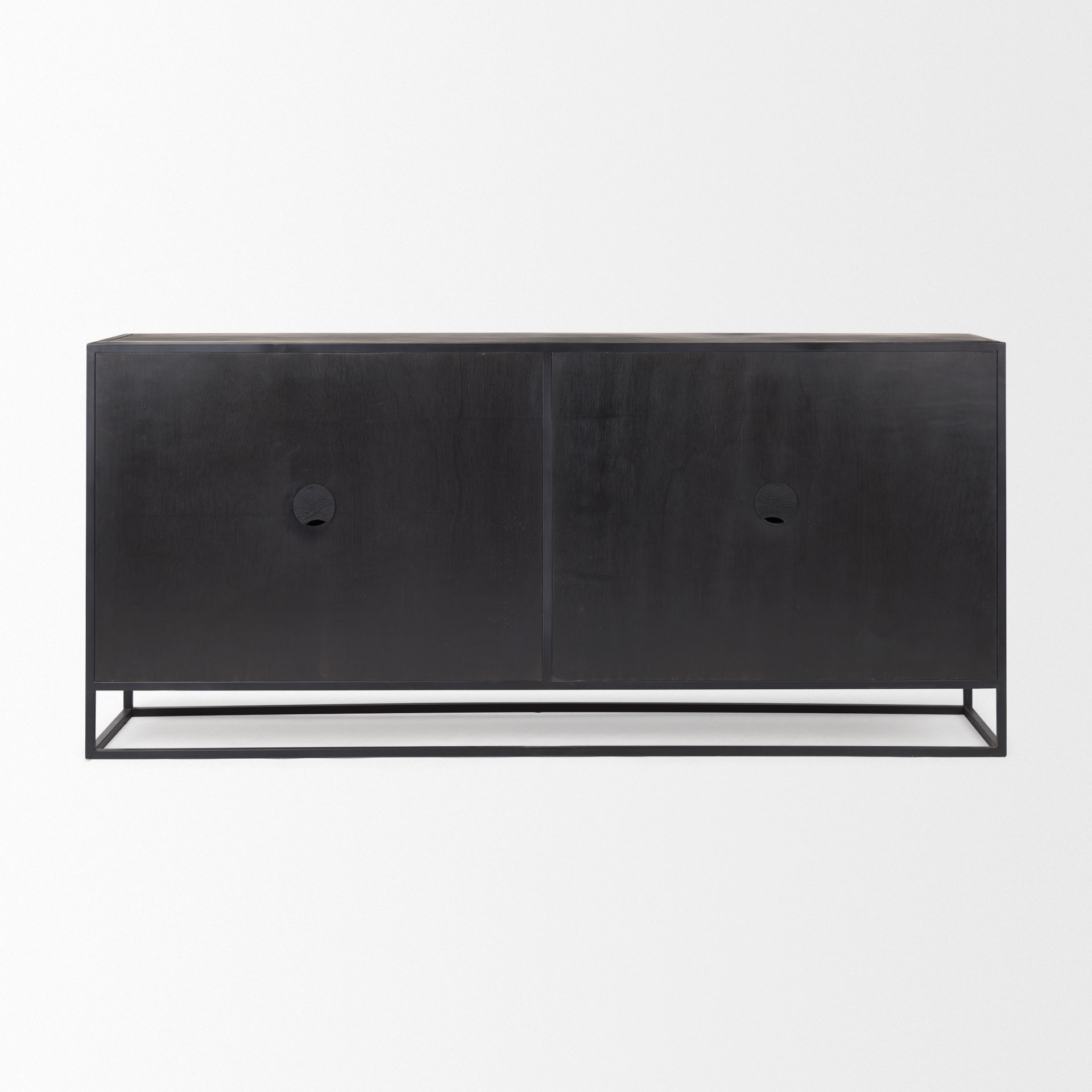 Sloan 80.0L x 17.0W x 36.0H Black Wood with Black Metal Frame Sideboard large image 